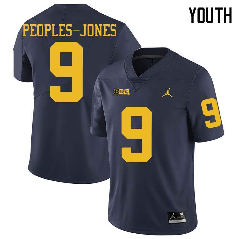 Jordan Brand Youth #9 Donovan Peoples-Jones Michigan Wolverines College Football Jerseys Sale-Navy